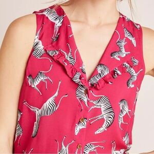 Maeve Audrey Sleeveless Ruffle Top 🦓💕